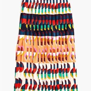 J Crew Pleated midi skirt in art deco print size 0